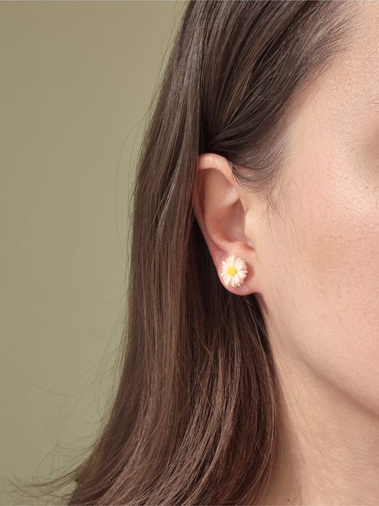 MINI BLOSSOM rausvi auskarai