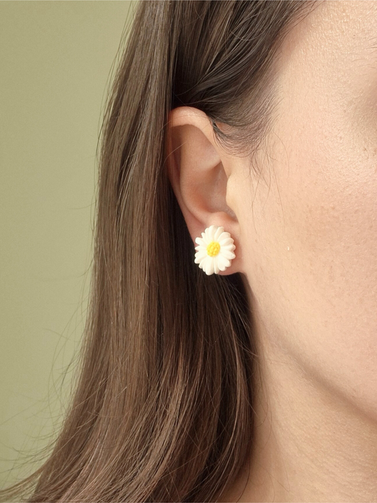 MIDI BLOSSOM balti auskarai