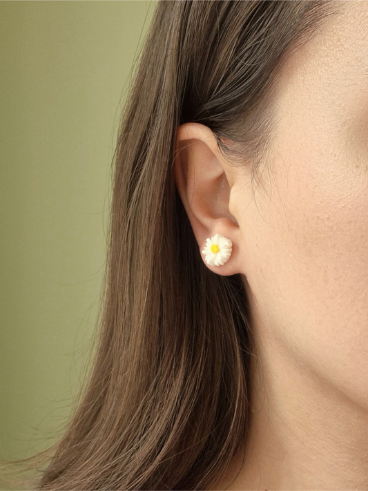 MINI BLOSSOM balti auskarai