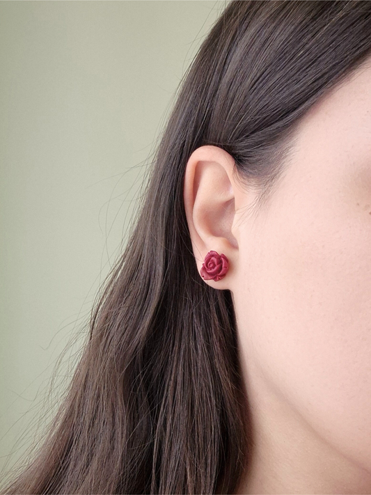 MINI ROSE vyšniniai auskarai