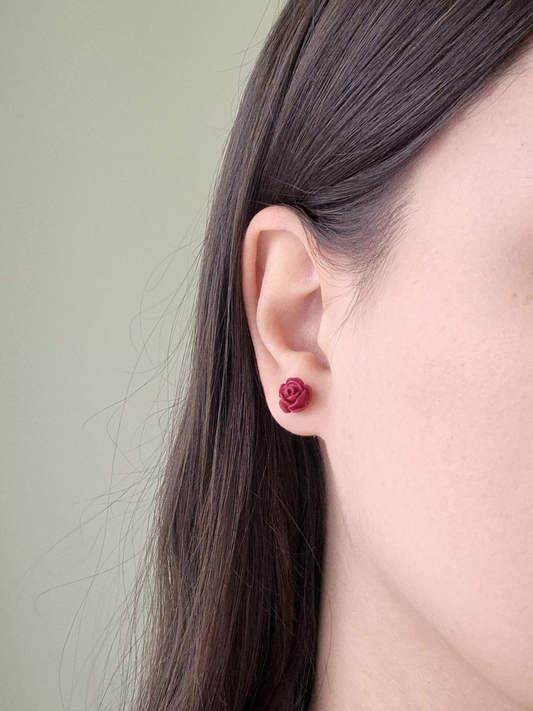 MICRO ROSE vyšniniai auskarai