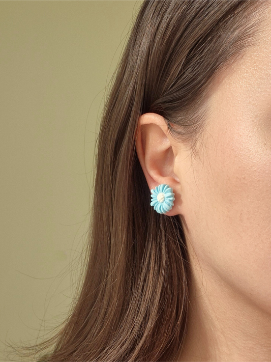 MIDI BLOSSOM mėlyni auskarai