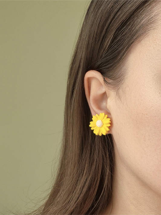 MAXI BLOSSOM geltoni auskarai