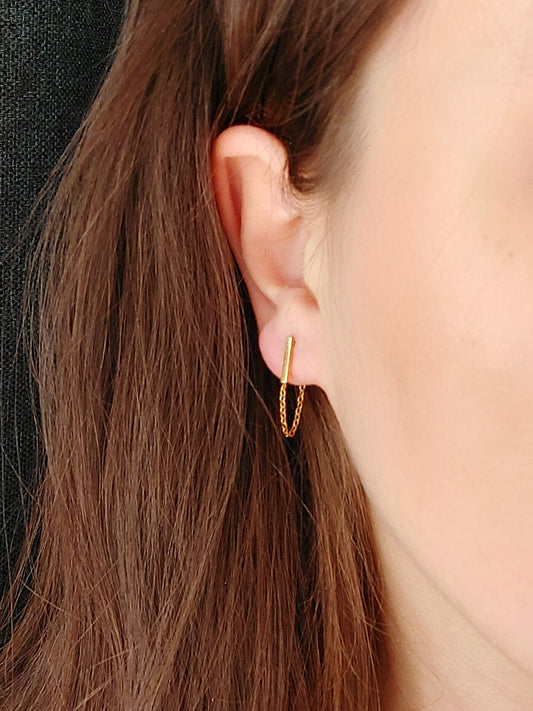 ARIA minimalistiniai grandinėlės auskarai