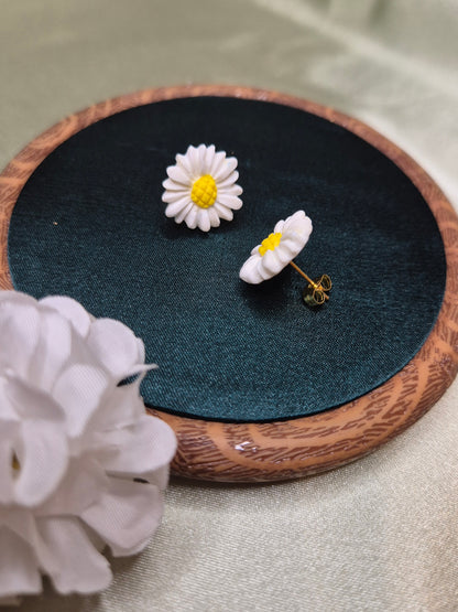 MIDI BLOSSOM balti auskarai