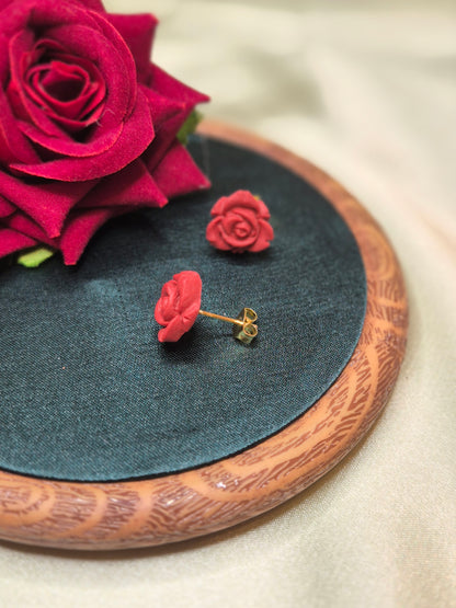 MINI ROSE vyšniniai auskarai