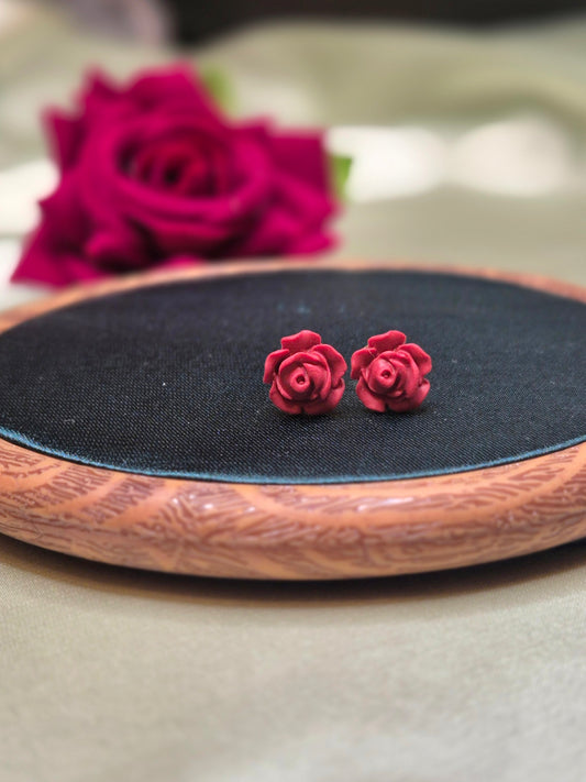MICRO ROSE vyšniniai auskarai