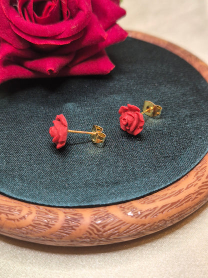 MICRO ROSE vyšniniai auskarai