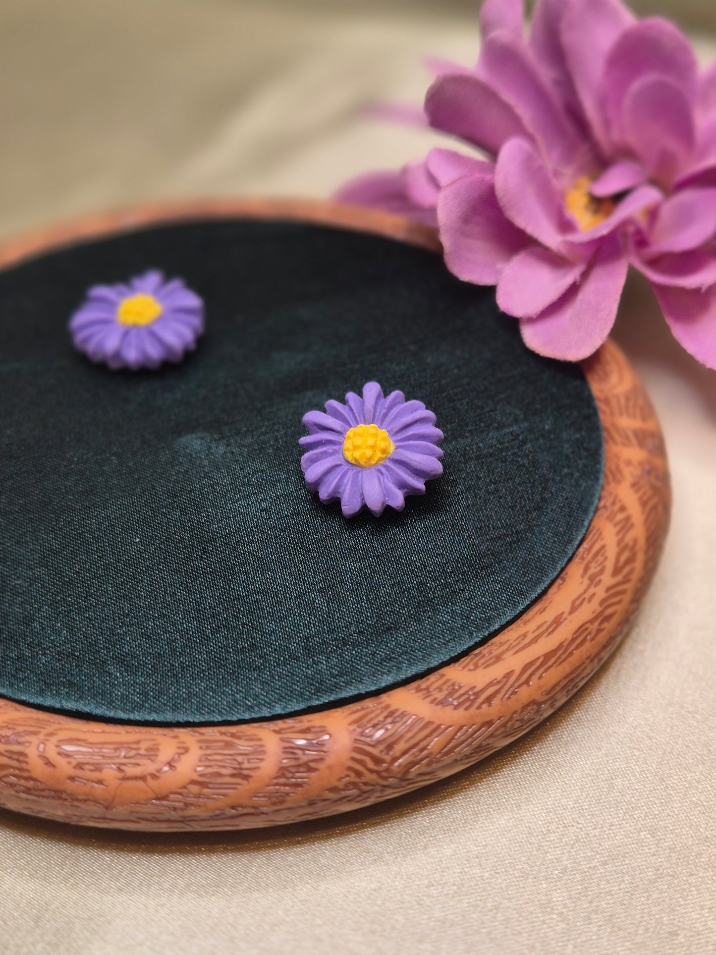 MIDI BLOSSOM violetiniai auskarai