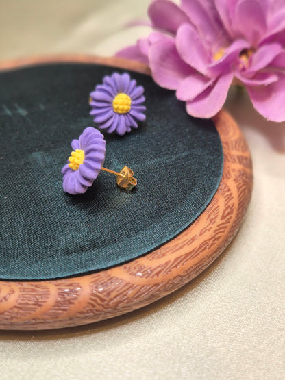 MIDI BLOSSOM violetiniai auskarai