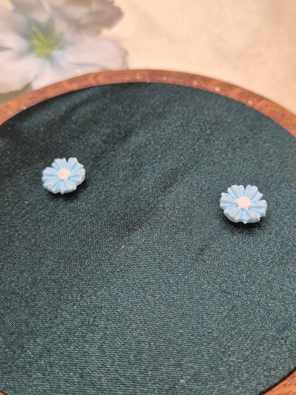 MICRO BLOSSOM mėlyni auskarai