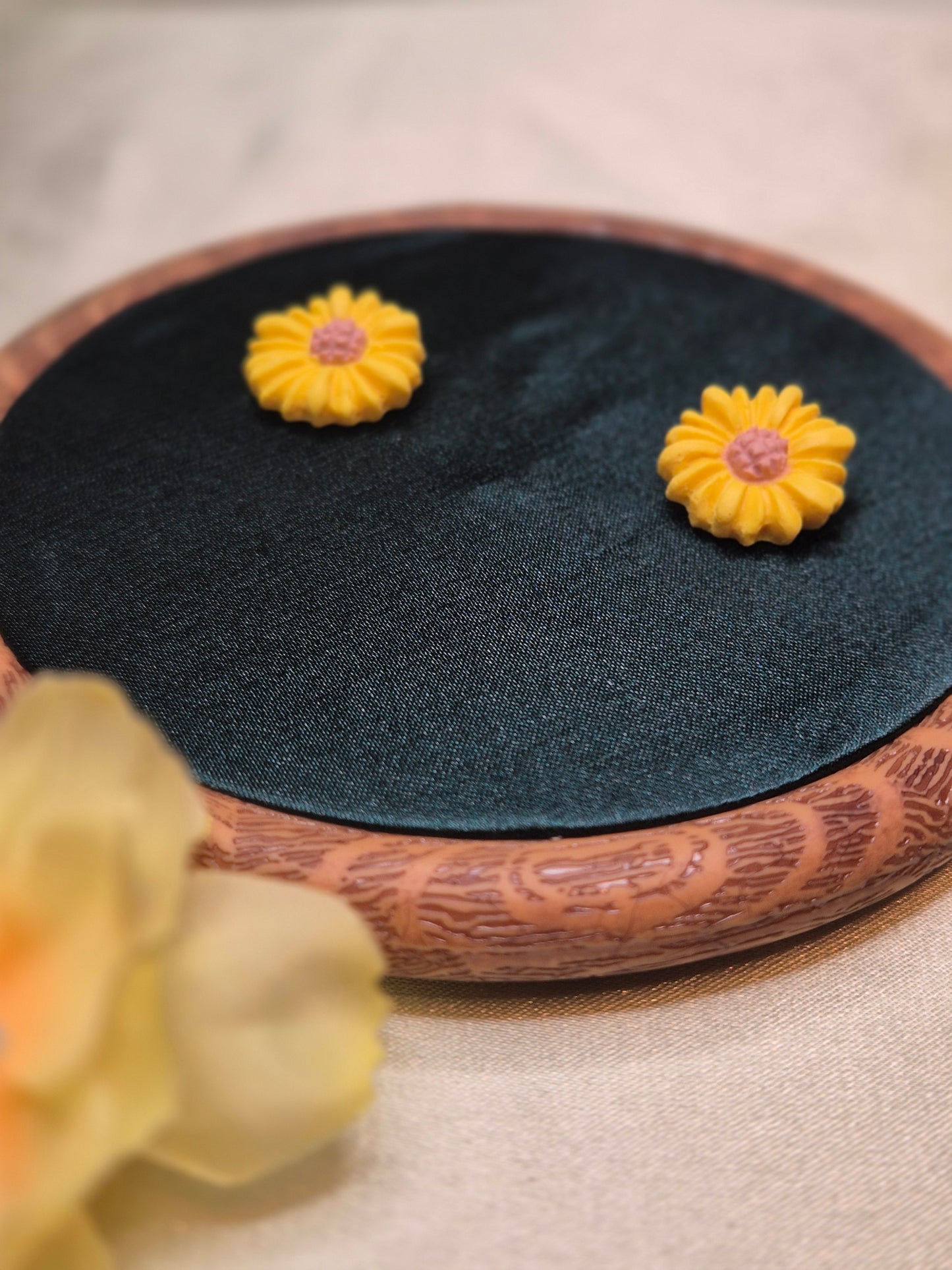 MIDI BLOSSOM geltoni auskarai