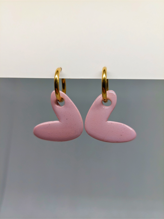 PINK HEART auskarai